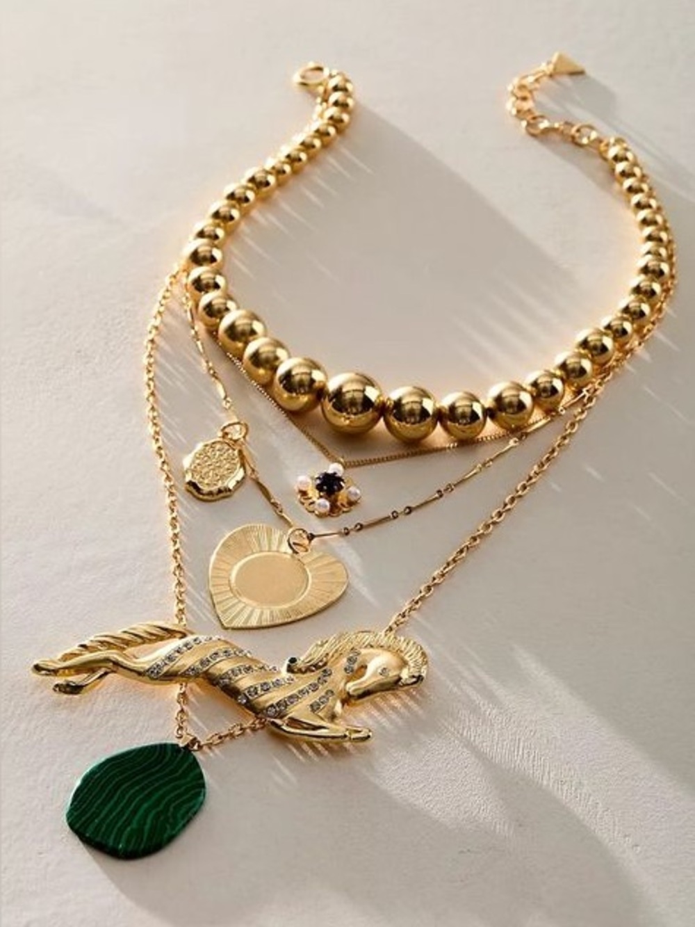 Layered Anthropologie Horse Necklace